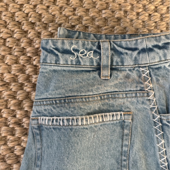 SEA NY Marion mended denim shorts blue size 00 - Picture 9 of 10